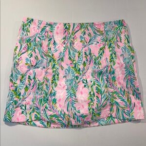 Lilly Pulitzer Pink Floral Print Mini Skort size 12